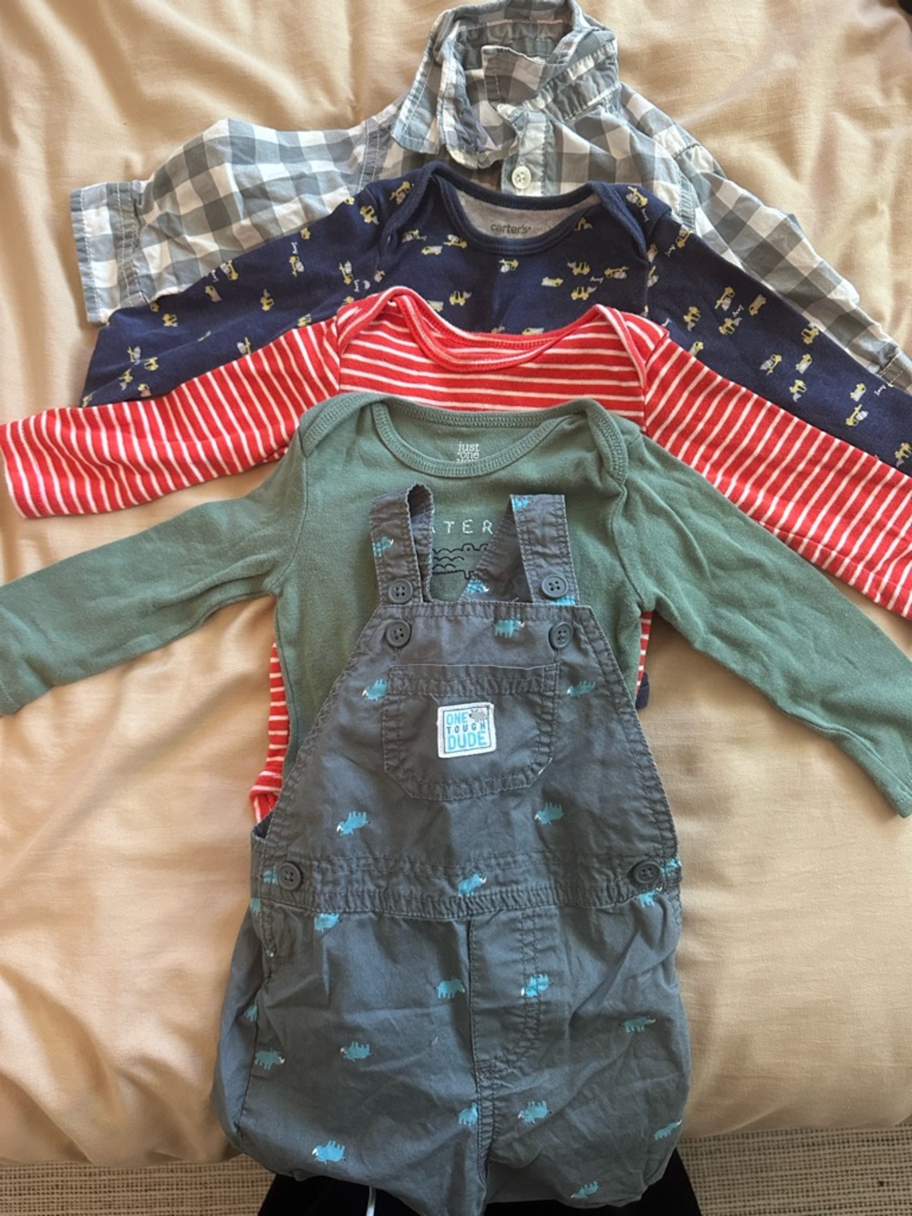 Baby Boys 5 piece 9 month onesies 100% cotton